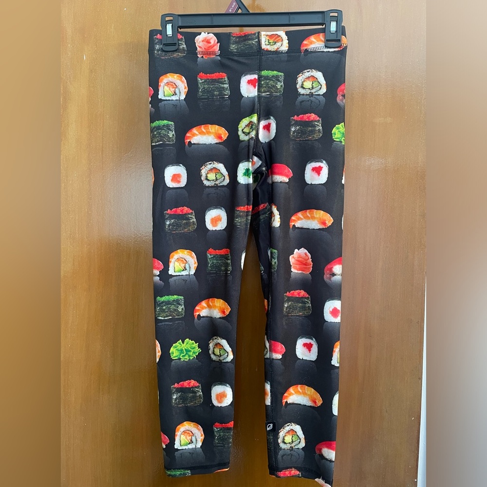 Sushi print Capri gym leggings